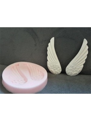 Morlalem Çift Kanat, Kuş Kanadı Pano Süsü Magnet Silikon Kalıp K-606