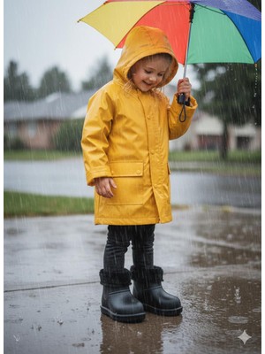 Bukond Çocuk Içi Kürklü Su Geçirmez  Hafif Kışlık Bot Çizme