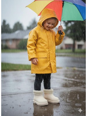 Bukond Çocuk Içi Kürklü Su Geçirmez  Hafif Kışlık Bot Çizme