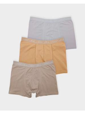 GOST LİRİA -Pure Stone Erkek Boxer – 3’lü Paket -Çok Renkli