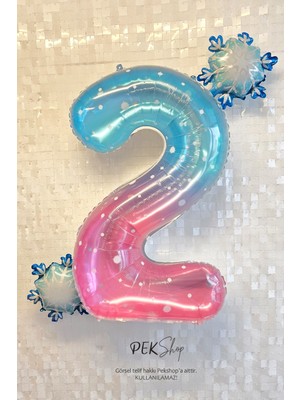 Pekshop Kar Taneli Yaş Balonlu Frozen Doğum Günü Balon Seti