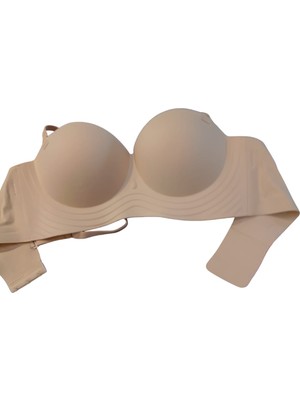 Straplez Destekli Dikişsiz Telsiz Toparlayıcı Iz Yapmayan Sütyen (F.k LINGERIA186) Bcup
