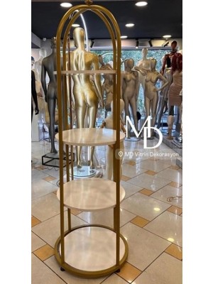Md Vitrin Dekorasyon Gold Kaplama Dayanıklı Aksesuar Standı