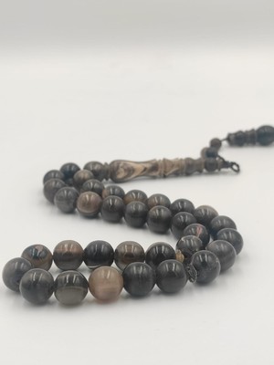 Usta Işcilikli Bufalo Boynozu Tesbih 10 mm Küre Kesim Takımlı Sistemli Püskül