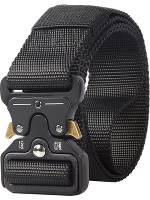Outdoor Taktik Kemer - Metal Toka - Siyah - 120CM