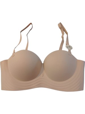 Straplez Destekli Dikişsiz Telsiz Toparlayıcı Iz Yapmayan Sütyen (F.k LINGERIA186) Bcup