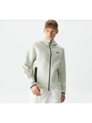 Nike Tech Fleece Full Zıp Windrunner Erkek Krem SWEATSHİRT-FB7921-020