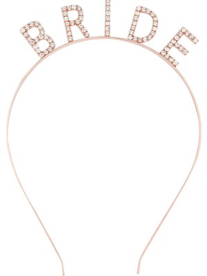 Skygo Rose Gold Renk Bekarlığa Veda Kristal Taş Bride Tacı Ithal 16X10 cm