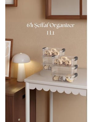 Depa 6’lı Şeffaf Saklama Kutusu & Düzenleme Kutusu 1 Lt