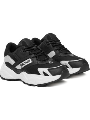 Just Cavalli Kadın Fondo New Casper Dis. 26 Kalın Tabanlı Sneaker - Siyah/beyaz