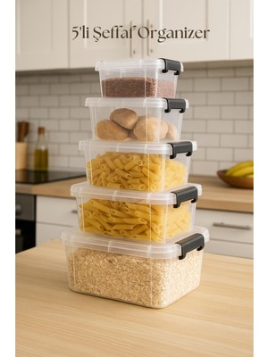 Depa 5’li Şeffaf Saklama Kutusu & Düzenleme Kutusu Mix SET-DNY0040