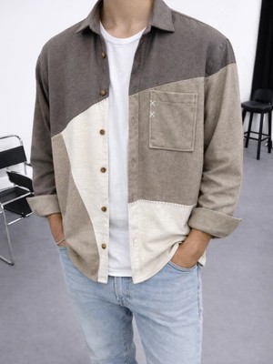 Oversman Oversize Picasso Pamuk Kaşe Gömlek