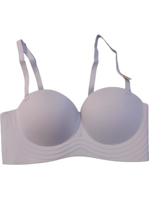 Straplez Destekli Dikişsiz Telsiz Toparlayıcı Iz Yapmayan Sütyen (F.k LINGERIA186) Bcup