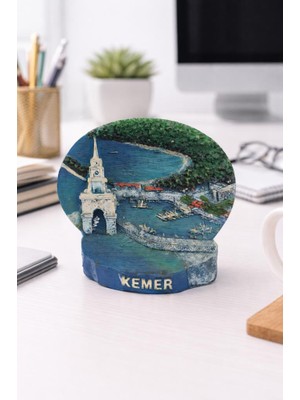 Antalya Kemer Temalı Deniz Kulesi Figürlü Polyester Biblo, Masa Üstü, Ofis ve Ev Dekorasyonu Için Dekoratif ve Şık Bir Aksesuardır.
