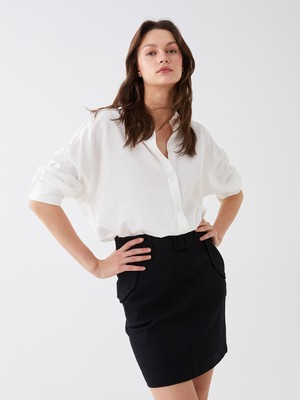 Lc Waikiki Yeni Sezon Beli Kemerli Düz A Kesim Gabardin Kadın Etek