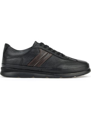 Ziya, Erkek Hakiki Deri Sneaker 1611002Z650 Siyah