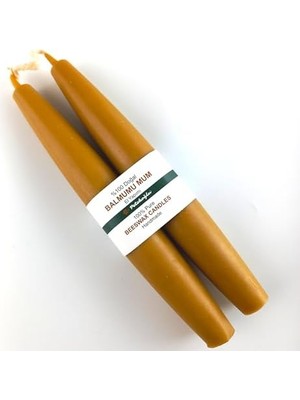 Mum (2 Adet) Şamdan Mumu Mermi Formunda Masa Mumu 22 cm Bees Wax