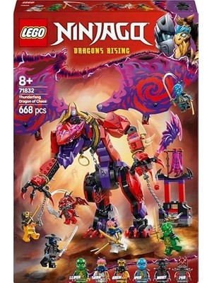 Thunderfang Ejderhası 71832-8 Yaş ve Üzeri Kız ve Erkek Çocukları Için 6 Minifigürü Içeren Yaratıcı Oyuncak Yapım Seti, Çocuklar Için Doğum Günü Hediyesi Fikri (668 Parça)