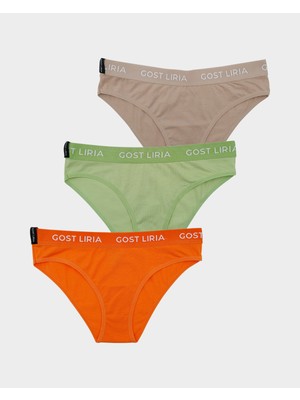 GOST LİRİA - Nature Kadın Slip  3 Lü Paket Çok Renkli