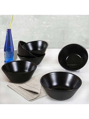 Mat Siyah Hitit Çorba Kasesi 14 cm 6 Adet