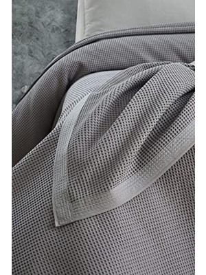 Pamuk Petekli Klimalı Pike Tek Kişilik 170X240 Gri