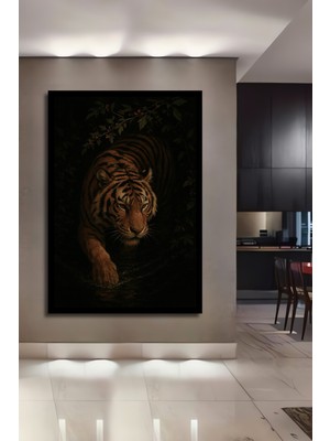 Petmudo AVM  Ormanın Safarisi Yağlı Boya Görünümlü Ahşap Ev,antre,ofis,mutfak Tablo Çerçeve Görünümlü