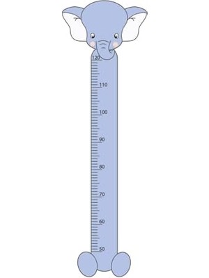 Fil Karakterli Çocuk Boy Cetveli – Oyun Odası Için Sevimli