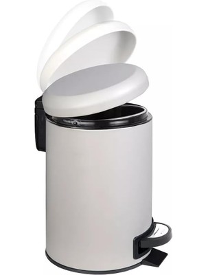 Paslanmaz Pedallı Çöp Kovası Beyaz 3 Lt (000300-2)