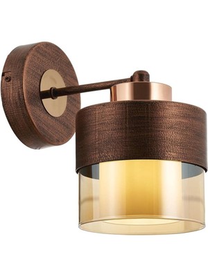 AP-60193-1CPR Bakır Patina Boyalı Aplik E27 Metal Cam 14X19CM