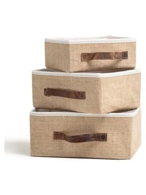 Jüt Dolap Içi Organizer Takı, Makyaj, Banyo, Ofis Düzenleyici Saklama Kutusu Organizer 35X26X15 cm