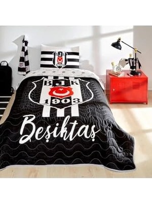 Lisanslı Stripe Düz Pamuk-Polyester Yatak Örtüsü Seti, Çok Renkli, Tek Kişilik