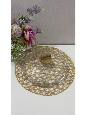 Casa Milano 22 cm Cam Kapak & Ahşap Tepe