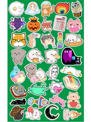 Komik Cats Seri 3 Telefon Laptop Notebook Tablet Defter Matara Stiker Etiket