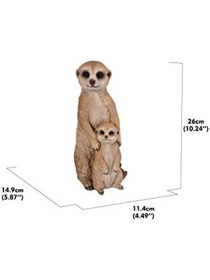 Hi- Ltd. Küçük Anne ve Bebek Meerkat, Kahverengi