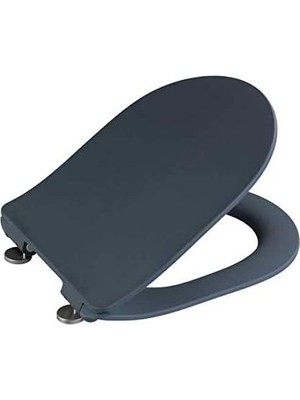 Premium Klozet Oturağı "sedilo", Antibakteriyel Duroplastikten Yapılmış Ekstra Düz Oturak, Easy-Close Otomatik Indirme Tertibatı, Paslanmaz Çelikten Yapılmış Fix-Clip Hijyenik Sabitleme, Mat Gri