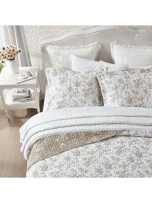 Ashley - Kral Yorgan Seti, Ters Çevrilebilir Çiçekli Pamuklu Yatak Takımı, Eşleşen Yastık Kılıflı, Her Mevsim Için Ev Dekoru (Duvarlı Bahçe Kahverengi,)