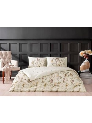 Nina  Düz Pamuk Nevresim Takımı, Bej, Tek Kişilik