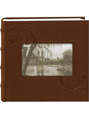 Geprägt Blumenmuster Rahmen-Cover Foto Album, Braun (10,2 x 15,2 Cm)