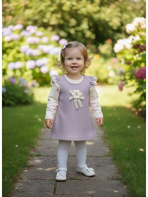 ruhaay Kız Çocuk Oya Detaylı Çiçekli Arkadan Çıtçıtlı 2li Takım