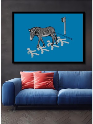 Petmudo AVM Zebra Geçidi Modern Sanat Ev,antre,salon,ofis,mutfak,yatak Odası Tablosu Ahşap  Çerçeve Görünümlü
