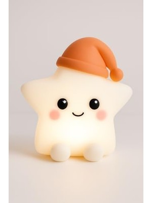 Hayvan Figürlü Gece Lambası, Silikon Rgb Dokunmatik, Yumuşak Işık, Bebek Odası ve Çocuklar Için, USB Şarjlı, Renkli Aydınlatma, Dekoratif Gece Lambası, Uyku Işığı (Yıldız)