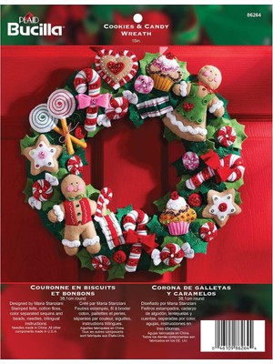 Bucilla Keçe Uygulama Seti, 38,1 Cm, Yuvarlak, 86264 Cookies & Candy