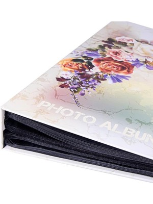 RS307 Fotoğraf Albümü 10X15CM 300 Fotoğraf Kapasiteli Çiçekler Desenli Lüks Albüm