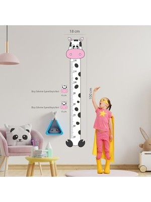Sevimli Inek Boy Ölçer - Bebek ve Çocuk Odası Boy Cetveli