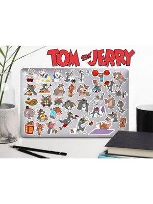 Tom ve Jerry Seri 1 Telefon Laptop Notebook Tablet Defter Matara Etiket