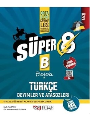 Süper 8 Türkçe Deyimler ve Atasözleri Yeni Nesil Soru Kitabı