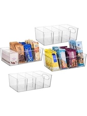 1 Adet Akrilik Çıkarılabilir Bölmeli Mutfak Buzdolabı Düzenleyici Makyaj Banyo Organizeri Çay Kutusu,