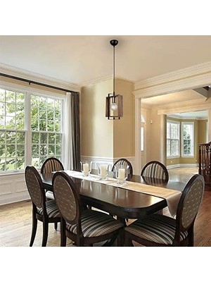 Tekli Eskitme Siyah Boyalı Avize 1 x E27