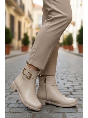 Ayakmod 209144 Z Soğuğa Dirençli Bej Cilt Kadın Bot