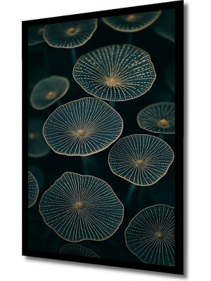 Petmudo AVM  Mantarlar Sulu Boya Görünümlü Ahşap Ev,antre,ofis,mutfak,yatak Odası Tablo Çerçeve Görünümlü